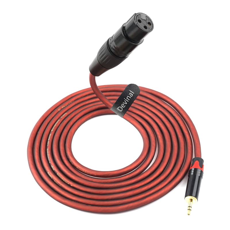 Disino 3.5mm to XLR Cable, Unbalanced 1/8 inch Mini Jack TRS Stereo Male to  XLR Male Microphone Audio Cable - 3.3 FT