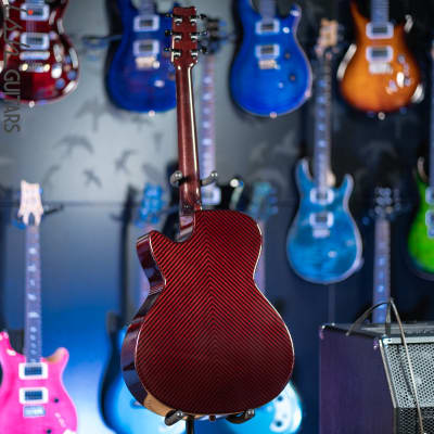 2021 RainSong BI-WS1000N2C Black Ice Acoustic Guitar Ish Exclusive Cranberry Red image 8