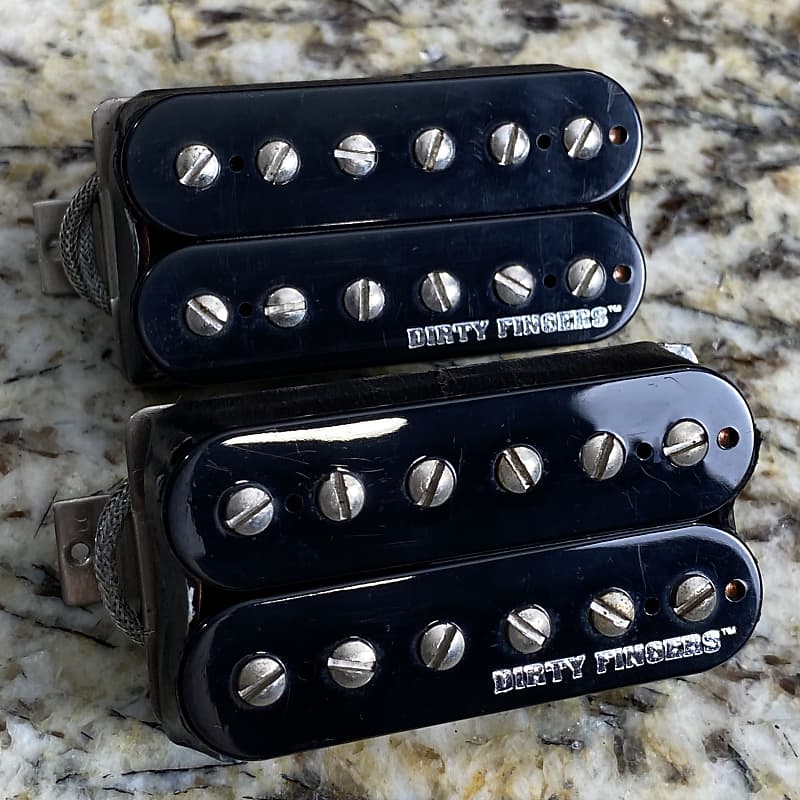 Gibson Dirty Fingers Pickup Set Black w/ Silver Logos