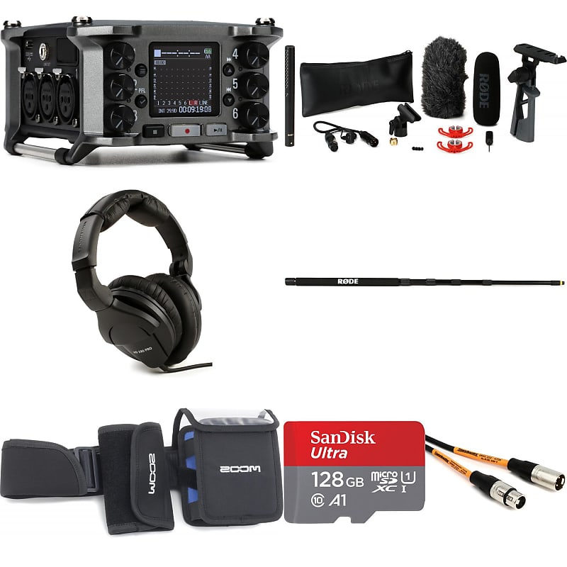 Zoom F6 Multitrack and Rode NTG5 Field Recording Bundle Reverb