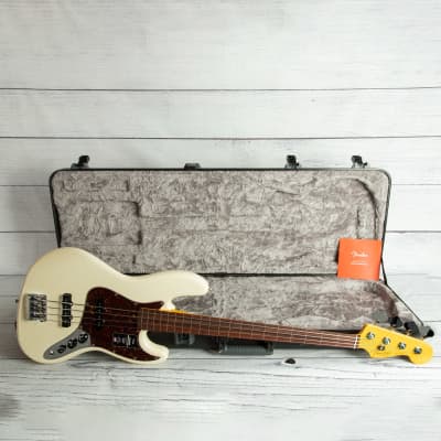 Fender American Professional II Jazz Bass Fretless Bass Guitar (Olymic White, Rosewood Fretboard) image 8
