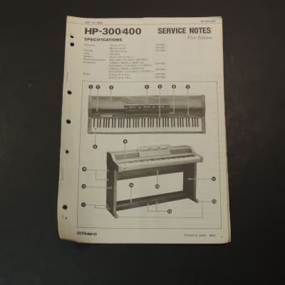 Roland HP-300/400 Service Notes /Manual [Three Wave Music]