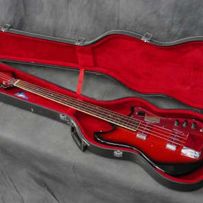 1960s-Jazz-Bass-Guitar-Red-Burst-Made-in-Japan-Teisco? with case image 3