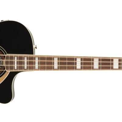 Fender California Series Kingman Bass V2 4-String Spruce / Mahogany with Walnut Fretboard - Black image 1