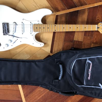 100% ORIGINAL Aria Pro II Fullerton FL50s Stratocaster USA MADE 1996 Faded Olympic White w/ Padded Road Runner Gig Bag Case image 1