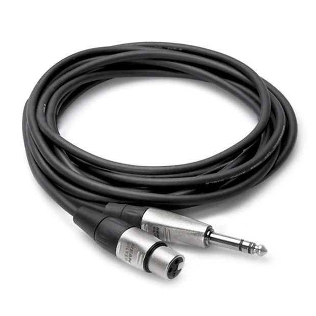 Hosa HXS-010 REAN XLR3F to 1/4" TRS Pro Balanced Interconnect Cable - 10' image 1