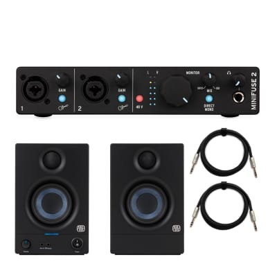 Arturia MiniFuse 2 Audio Portable Interface, USB Compatible with Midi keyboard and Controller Bundle with 3.5-Inch Monitor (Pair) and 6-Feet 1/4 TRS Cables (4 Items) image 5