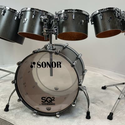 Sonor SQ2 22/8/10/12/13/14/16" Medium Maple Concert Tom Drum Set - Vintage Onyx Semi-Gloss w/ Silky Oak Interiors image 4