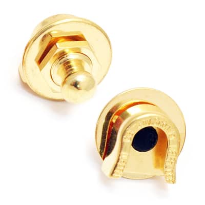 Genuine Fender Schaller GOLD Guitar Strat/Tele Straplocks Strap Locks Set Pair image 5