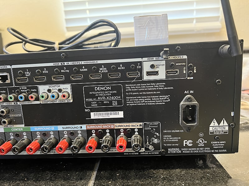 Denon AVR-X2400H 7.2 Channel WiFi 4K Bluetooth Atmos HEOS AV