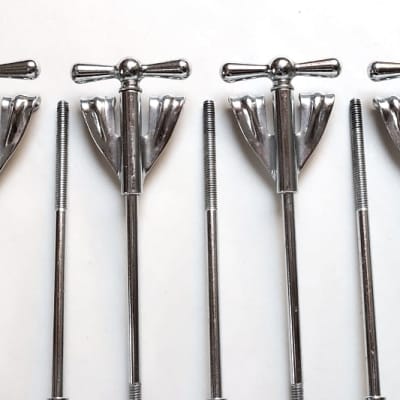 Set of (8) Ludwig "Bowtie" Tension Rods & Claws for Bass Drum, 6 1/8" length / 1960s image 12