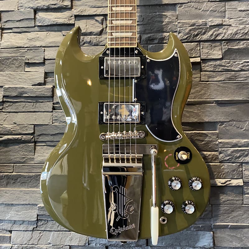 Epiphone 1961 SG Standard w/Maestro - Olive Drab | Reverb