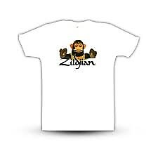Zildjian Monkey T Shirt Extra Large White T6814 image 1