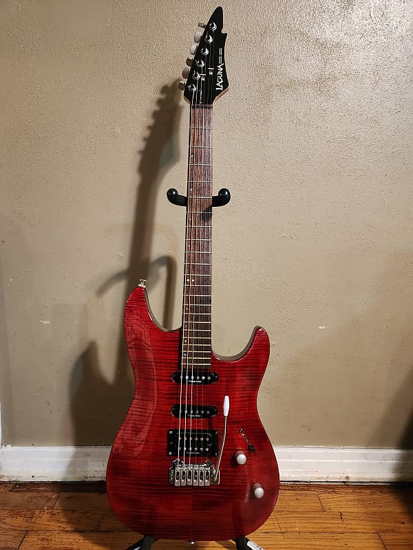 Laguna LE300 Transparent Red Flame W/Custom Alnico Pickups & | Reverb