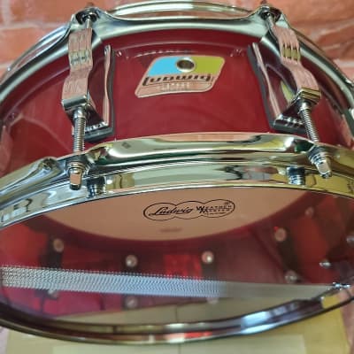 Ludwig Vistalite Red 5x14" 50th Anniversary Collector's Bowtie Lug Molded Acrylic Snare Drum | NEW Authorized Dealer image 10
