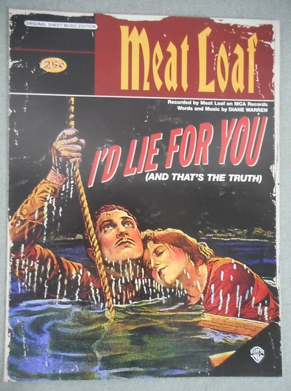 Meat Loaf "I'd Lie For You" Sheet Music 1995 Reverb
