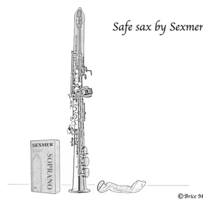 2 boxes of soprano saxophone Marca Jazz reeds 4 + humor drawing print image 2