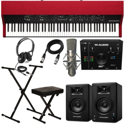 Nord Grand 2 88-Key Stage Piano/ PreSonus Sub & Monitors,  Keyboard Stand, Bench, CAD GLX2200 Mic