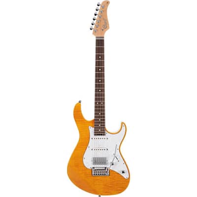 Cort G280 Select Flame Top Electric Guitar Amber image 1