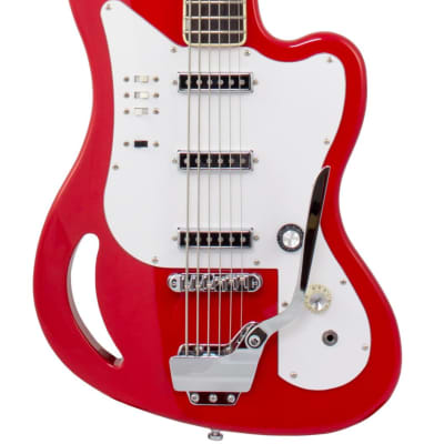 Eastwood TB64 6-String Bass Fiesta Red image 1