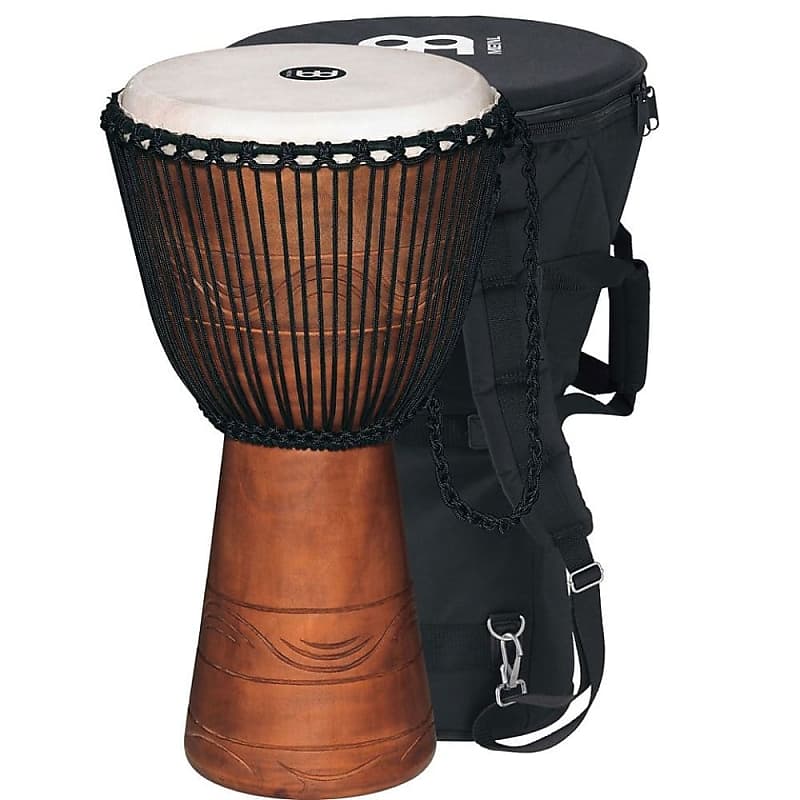 Meinl African Style Rope Tuned Djembe 13 Extra Large + Bag Water Series image 1