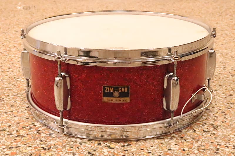 ZIM-GAR 5.5x14" Snare Drum Red Sparkle Vintage 1970's MIJ image 1