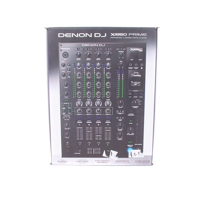 Denon DJ X1850 PRIME Professional 4-Channel DJ Club Mixer with Smart Hub