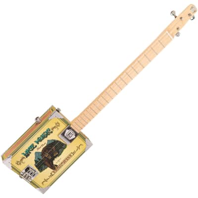 Lace Cigar Box Electric Guitar ~ 3 String ~ Grizzly Bear for sale