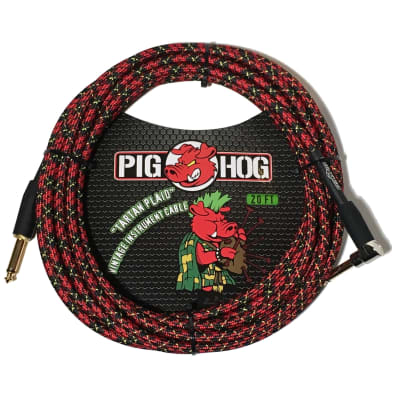 Pig Hog "Tartan Plaid" Vintage Woven Instrument Cable - 20 FT Right Angle (PCH20PLR) image 1