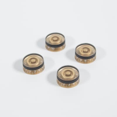 Set of 4 Hatbox Guitar speed Knobs w/ Rubber ring Grip, Non-Slip, Gold