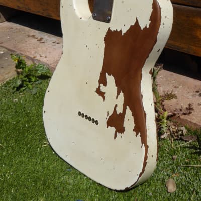 DY Guitars Rick Parfitt / Status Quo tribute white relic tele body PRE-BUILD ORDER image 13
