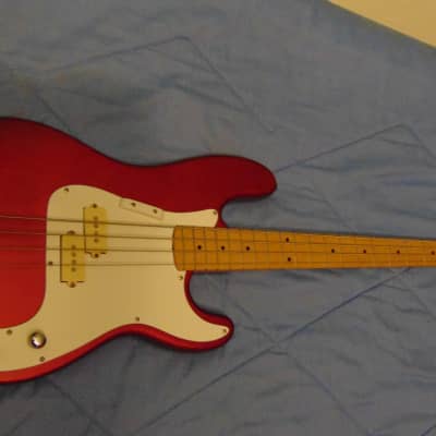 Mako Traditional TPB-2 1980s Metalic Red Precision Style Bass Guitar image 8