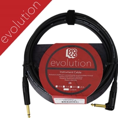 ProCo Evolution Instrument Cable, 20 FT, Straight-Right Angle for sale