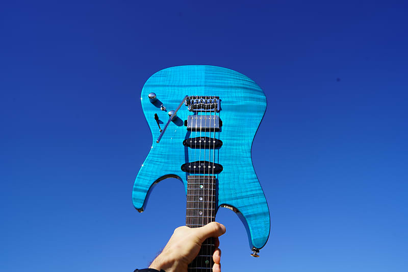 Ibanez Signature MMN1 Martin Miller - Transparent Aqua Blue 6-String Electric Guitar w/ Hardshell Case (2023) image 1