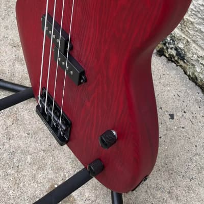 GAMMA Custom Bass Guitar P22-02, Alpha Model, Transparent Valencia Red Ash image 4