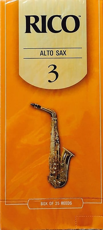 Rico rja2530 Alto Saxophone Reeds #3 (25-pack) orange box image 1