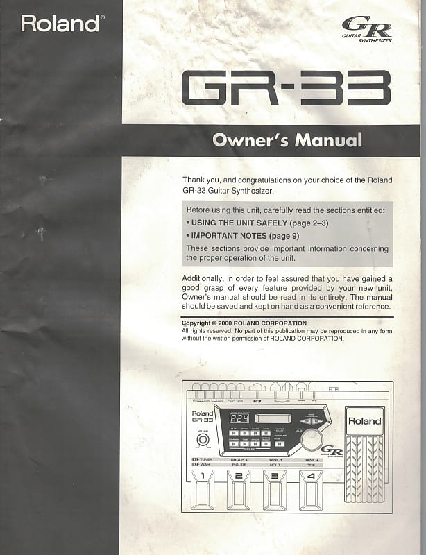 Boss gr-33 manual image 1
