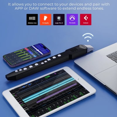 EWI-100 Mini Digital Wind Instrument Synth – Portable Rechargeable Electronic Aerophone with 10 Tones, MIDI Connectivity & Headphone Jack image 5