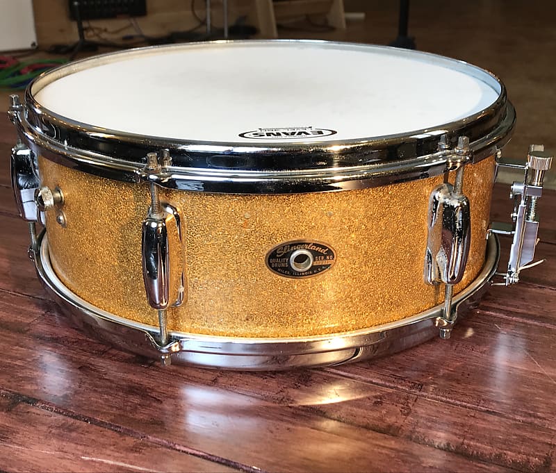 Vintage Slingerland 5.5x14 Snare Drum, Gold Sparkle | Reverb