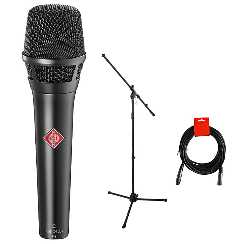 Neumann KMS 104 PLUS Cardioid Microphone (Black) with Tripod