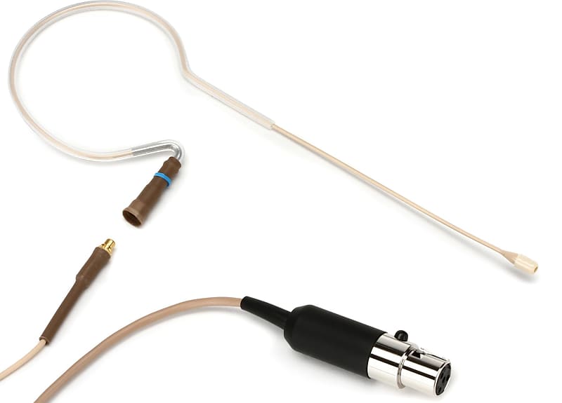 Countryman E6 Omnidirectional Earset Microphone - Low Gain with 1mm Cable and TA4F Connector for Shure Wireless - Light image 1