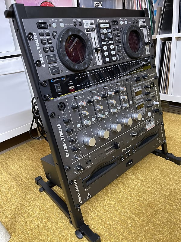 Pioneer DJM-3000 Rotary Mixer / Pioneer CMX 3000 VU Meter And Rack Mount  Stand