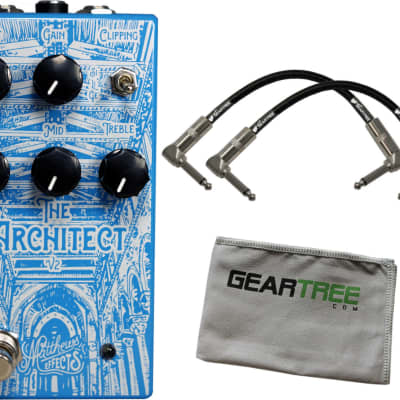 Matthews Effects The Architect V2 BLUE Overdrive Pedal w/ 2 Patch Cables and Polish Cloth image 3