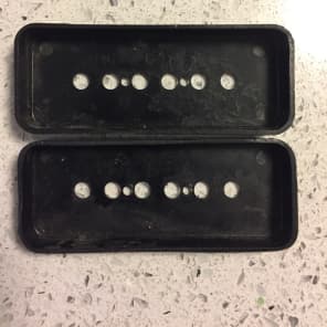 Pair of Gibson P90 pickup covers with embossed logos 1971-72 image 2