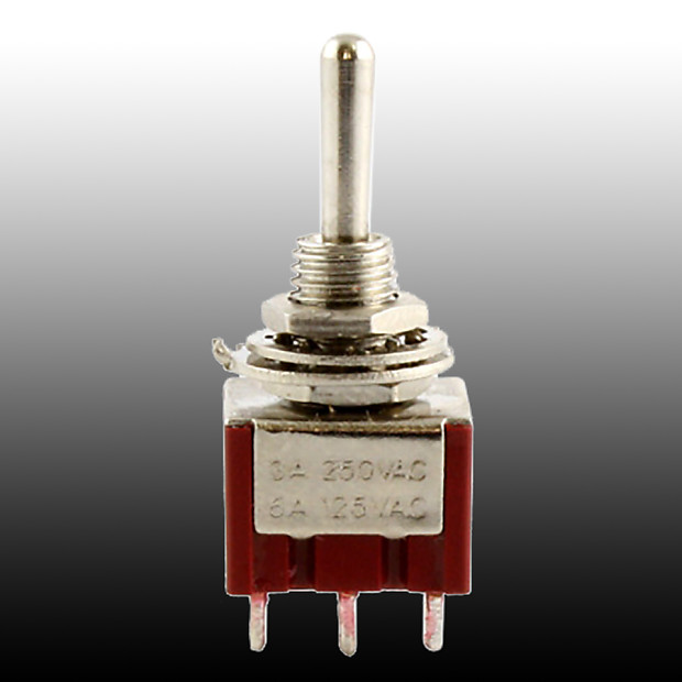 Allparts EP-4180-010 On-On-On DPDT Bat Mini Toggle Switch image 1