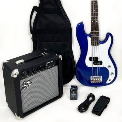 Bass Guitar Package Short Scale w/Amp, Carry Bag, and Tuner SX Ursa 1 JR RN PK EB image 1