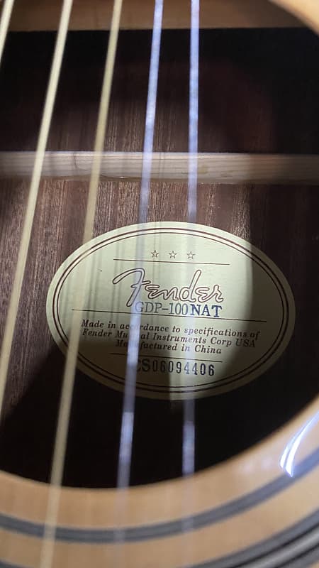 Fender GDP-100 Parlor Acoustic Guitar Natural