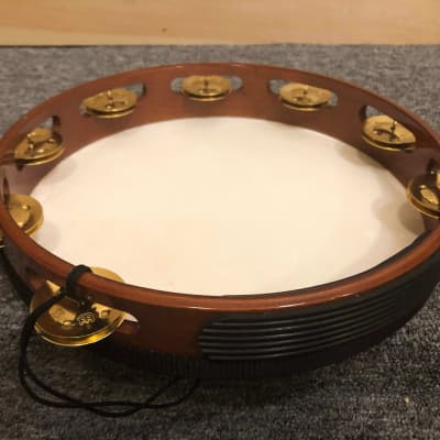 Meinl Wood Tambourine, Brass Jingles 1 Row, African Brown w/ Goat Skin Head image 3