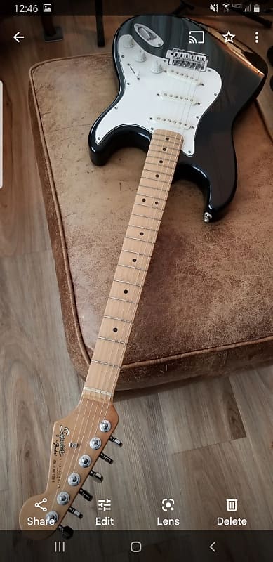 Squire Stratocaster 1989 Black Reverb