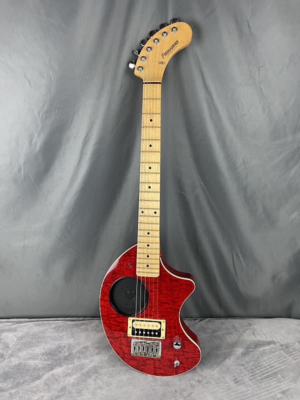Fernandes ZO-3 Travel Guitar with Built in Amp Red Maple | Reverb